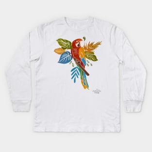 Colorful Parrot Kids Long Sleeve T-Shirt